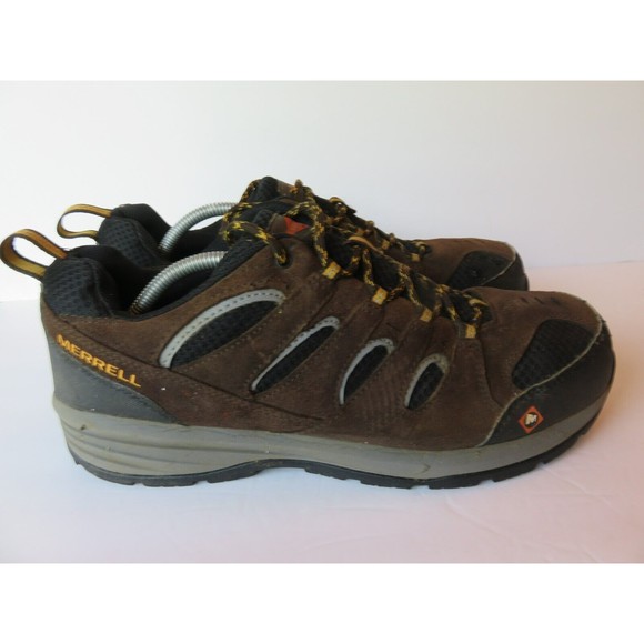 Merrell Steel Toe Work Shoes Mens Size 11.5 Espresso Brown Leather - Picture 5 of 9